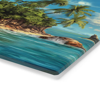 Vegan Island Tempered Glass Cutting Board Printify