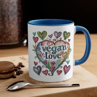 Vegan Love Accent Coffee Mug, 11oz Printify