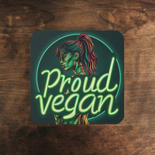 Proud Vegan Cork Back Coaster Printify