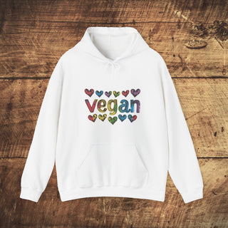 Vegan Hearts Heavy Blend™ Hooded Sweatshirt Printify