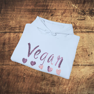 Vegan Hearts Heavy Blend™ Hooded Sweatshirt Printify