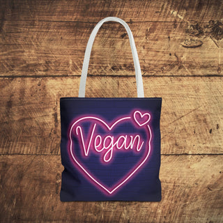 Vegan Heart Tote Bag Printify