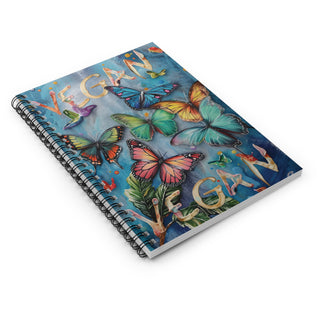 Vegan Butterflies Spiral Notebook - Ruled Line Printify