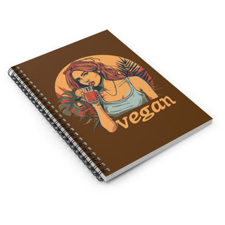 Vegan Girl Spiral Notebook - Ruled Line