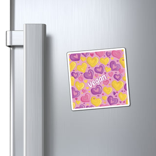 Vegan Hearts Magnet Printify