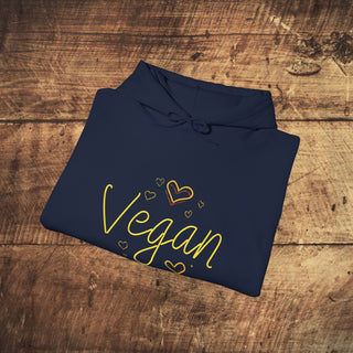 Vegan Hearts Heavy Blend™ Hooded Sweatshirt Printify