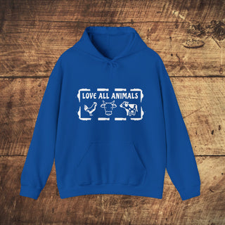 Love All Animals Heavy Blend™ Hooded Sweatshirt Printify