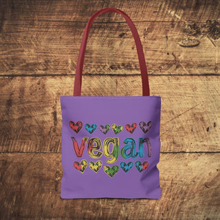 Vegan Hearts Tote Bag Printify