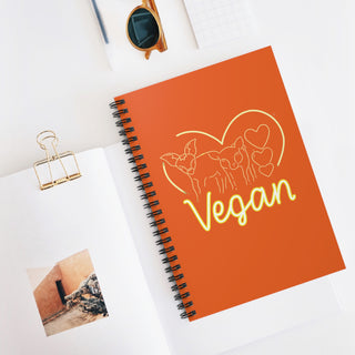 Vegan Heart Spiral Notebook - Ruled Line