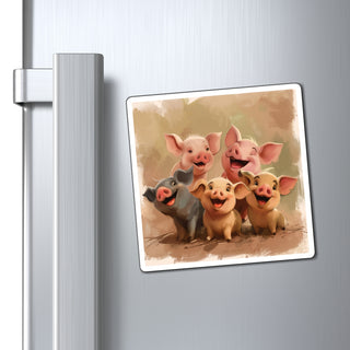 Cute Cartoon Pigs Magnet Printify