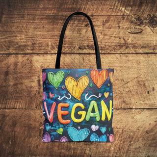 Vegan Hearts Tote Bag Printify