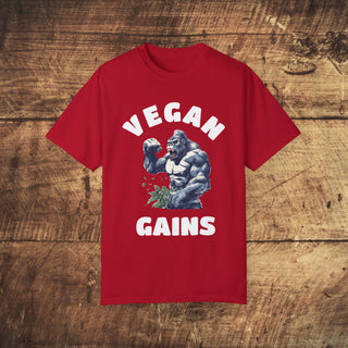 Vegan Gains Garment-Dyed T-shirt Printify