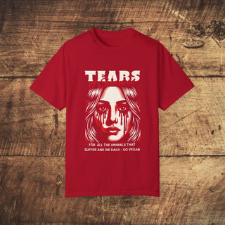 Tears of Sadness Garment-Dyed T-shirt Printify