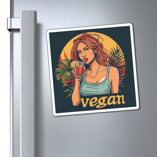 Vegan Girl Magnet Printify