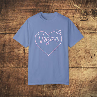 Vegan Heart Garment-Dyed T-shirt Printify