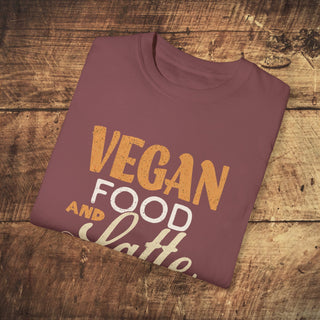 Vegan Food And Latte Garment-Dyed T-shirt Printify