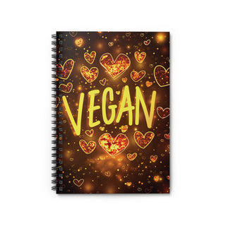 Vegan Hearts Spiral Notebook - Ruled Line Printify