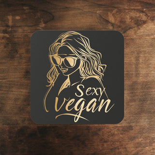 Sexy Vegan Cork Back Coaster Printify