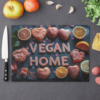 Vegan Home Tempered Glass Cutting Board Printify