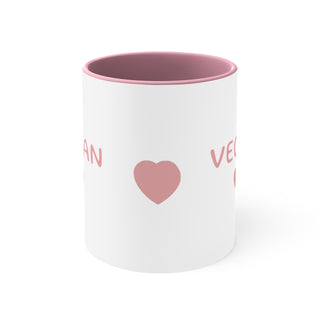 Vegan Heart Accent Coffee Mug, 11oz Printify