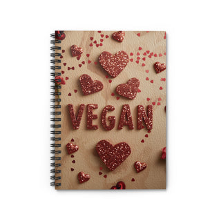 Vegan Hearts Spiral Notebook - Ruled Line Printify