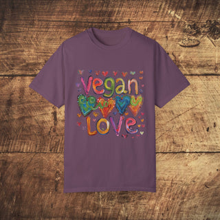 Vegan Love Garment-Dyed T-shirt Printify