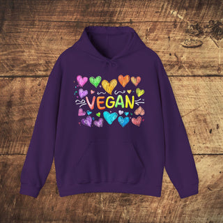 Vegan Hearts Heavy Blend™ Hooded Sweatshirt Printify