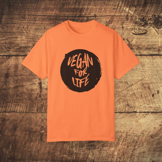 Vegan For Life Garment-Dyed T-shirt Printify