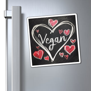 Vegan Hearts Magnet Printify