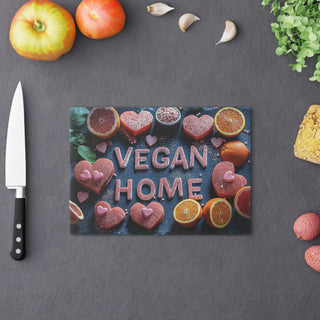 Vegan Home Tempered Glass Cutting Board Printify