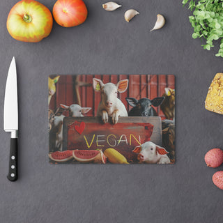 Vegan Tempered Glass Cutting Board Printify