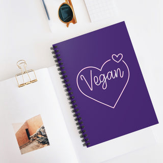 Vegan Heart Spiral Notebook - Ruled Line