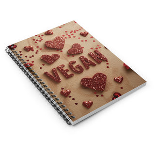 Vegan Hearts Spiral Notebook - Ruled Line Printify