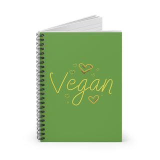 Vegan Hearts Spiral Notebook - Ruled Line