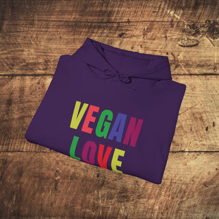 Vegan Love Heavy Blend™ Hooded Sweatshirt Printify