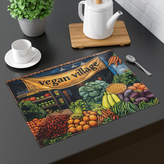 Vegan Village Placemat, 1pc Printify