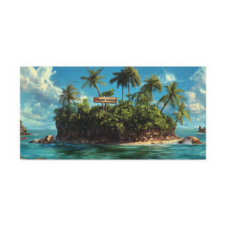 Vegan Island Classic Stretched Canvas (ONE SIZE 40x20) Printify