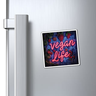 Neon Vegan Life Magnet Printify