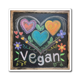 Vegan Hearts Magnet Printify