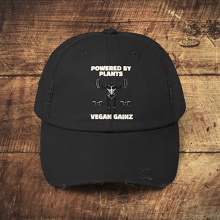 Powered By Plants Unisex Distressed Cap Printify