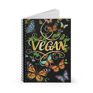 Vegan Butterflies Spiral Notebook - Ruled Line Printify