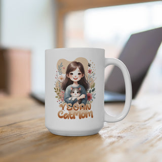 Vegan Cat Mom Coffee Mug 15oz Printify