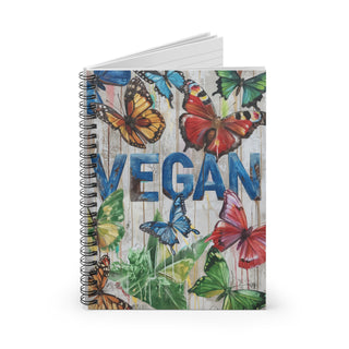 Vegan Butterflies Spiral Notebook - Ruled Line Printify