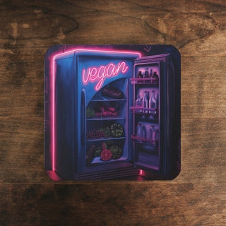 Vegan Fridge Cork Back Coaster Printify