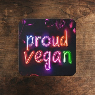 Proud Vegan Cork Back Coaster Printify