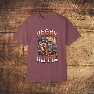 Vegan Hippie Garment-Dyed T-shirt Printify