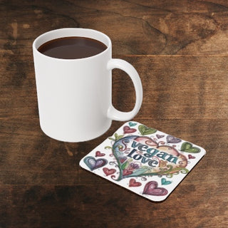 Vegan Love Cork Back Coaster Printify