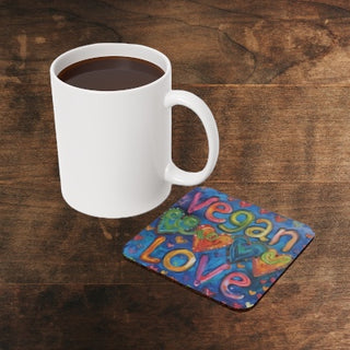 Vegan Love Cork Back Coaster Printify