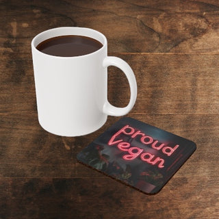 Proud Vegan Cork Back Coaster Printify