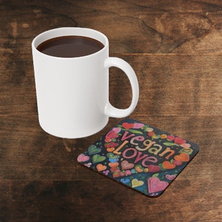 Vegan Love Cork Back Coaster Printify